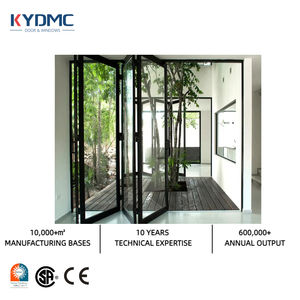 Portes pliantes accordéon modernes pour villa résidentielle en Australie, conformes à la norme AS2047, cinq panneaux, double vitrage, pour jardin extérieur - Product Image 1