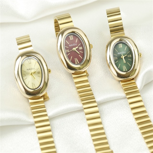 LP24 Hot Sale Oval Dial Fashion Design Wristwatch Outdoor Classic Style Stainless Steel Strap Simple Quartz Watch for Daily Use