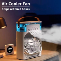 Ventilador 3 en 1, Nuevo Aire Acondicionado Portátil, Enfriador de Aire Pequeño para el Hogar, Luz Nocturna LED, Humidificador, Ventilador con Ajuste de Aire, Ventilador para Oficina y Hogar