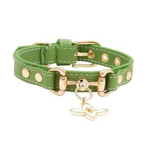 Zenos Elegant Cow Leather Soft Durable Pet Collar for Small <b>Dogs</b> and Cats - Product Image 4