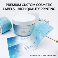 Autocollants en rouleau pour emballages de pots cosmétiques, étiquettes imperméables et résistantes à l'huile en vinyle pour crèmes et lotions, autocollants personnalisés pour produits de marque privée