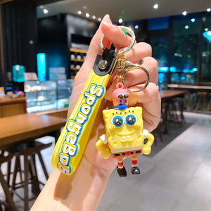 Nuovo Design Portachiavi 3D con Due <span class=keywords><strong>Personaggi</strong></span> dei Cartoni Animati Americani, <span class=keywords><strong>SpongeBob</strong></span> e Patrick Star in PVC e Silicone per Auto e Borse - Product Image 6