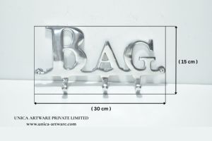 Modern Aluminum <b>Wall</b> <b>Hook</b> Rack with 3 <b>Hooks</b> for Bags <b>Keys</b> Coats-Eco-Friendly Durable Home Decor by Unica Artware - Product Image 4