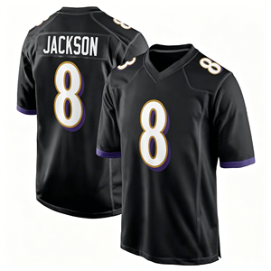 Maillot de football américain pas cher avec broderie # 8 Lamar Jackson Maillot Baltimore pour hommes - Product Image 5