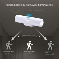 Lampe de nuit intelligente à détecteur de mouvement sans fil rechargeable, double œil de chat, lampe d'ambiance avec aspiration magnétique