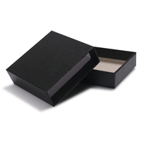 Boîte cadeau coulissante noire personnalisée pour bijoux avec logo pour collier et bague avec papier texturé Boîte rigide