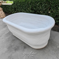 Baignoire autoportante ovale en travertin naturel, sculptée à la main, baignoire de luxe pour hôtel, villa, maison, salle de bain