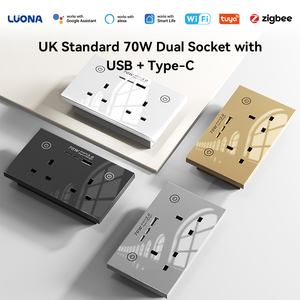 เต้ารับอัจฉริยะ Tuya Smart UK 70W ชาร์จเร็วพิเศษ พอร์ต USB-C คู่ พร้อมควบคุมเวลาผ่านแอปและสั่งงานด้วยเสียง <span class=keywords><strong>Alexa</strong></span> - Product Image 1