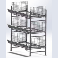 Cage à poules pondeuses d'élevage Linchuan d'occasion, type H, en acier galvanisé, 3/4 niveaux, capacité 96-148 poulets, facile à nettoyer