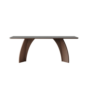 Tavolo da Pranzo Moderno Retrò in Pietra Naturale, Legno di Noce Anticato e Frassino, <span class=keywords><strong>2</strong></span> Posti, Rettangolare, per Soggiorno, Finitura Opaca - Product Image 5