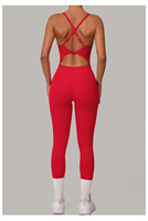 Pakaian Olahraga Mewah Trendi Terbaru 2027 Grosir Pakaian Yoga Jumpsuit Tanpa Punggung untuk Wanita