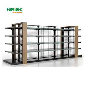 Tùy chỉnh sang trọng sắt kim loại <span class=keywords><strong>double</strong></span> side Gondola Kệ siêu thị kệ - Product Image 6