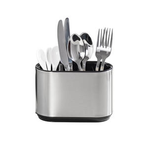 Stainless Steel Dish <b>Rack</b> With Drainage Oval Shape L Size Divided For Cutlery Storage - Product Image 3