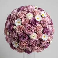 NINI Boules de fleurs artificielles roses et blanches de luxe modernes, respectueuses de l'environnement, faites à la main, décorations romantiques pour centre de table de mariage