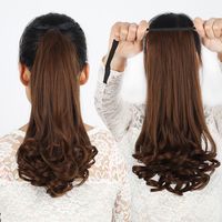 Queue de cheval en fibres synthétiques haute température, effet fleur de poirier, avec sangles intégrées, extension de cheveux en gros, sans permanente ni teinture