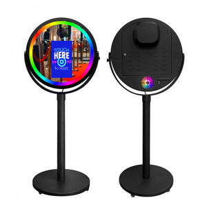 Miroir rond pour selfie, photomaton, écran tactile capacitif 15,6 pouces avec roues, cadre LED, imprimante pour anniversaire, événement d'entreprise - Product Image 6