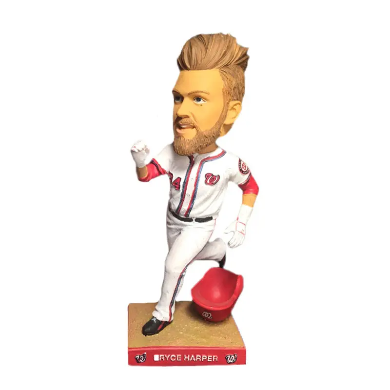 Cabeça de bobble de beisebol, estatueta esportiva para decoração de carros, boneco de jogador esportivo, cabeça de bobble de resina personalizada para decoração de casa