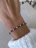 Bijoux d'hiver délicats et tendance, pierre d'améthyste naturelle, pierres d'aigue-marine, pierre de grenat naturelle, perles cubiques faites à la main, cristal de guérison