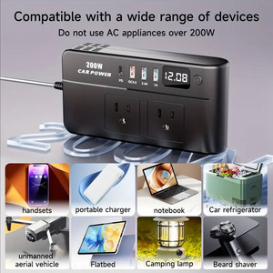 Car Inverter <strong>DC</strong> <strong>12V</strong> <strong>AC</strong> 110V/220V 200W Dual Output Type-C USB Fast Charging Auto Converter EU Socket Power <strong>Adapter</strong> - Product Image 6