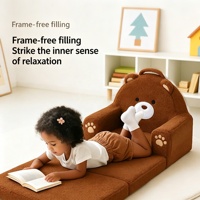 Sofá Cama Plegable 2 en 1 Estilo Princesa de Lujo para Niños, Esponja Comprimida, para Sala de Estar, Reclinable, para Dormir, Venta Caliente de Fábrica