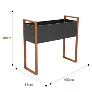 Galvanized Steel Powder Coated Tall Elevated Planter Box Wood <strong>Frame</strong> Rectangular <strong>Raised</strong> Garden <strong>Bed</strong> <strong>for</strong> Outdoor Use - Product Image 5