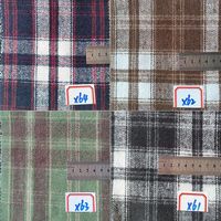 Tissu teint en fil de flanelle à carreaux teint en fil de polyester et de coton de 250 à 280 g/m² pour manteau d'hiver, vente en gros