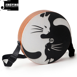 2024 serie di tamburi latini di musica Jingying, commercio all'ingrosso portatile in mogano Mini Cat hat Drum Travel Round Cajon tamburi - Product Image 1