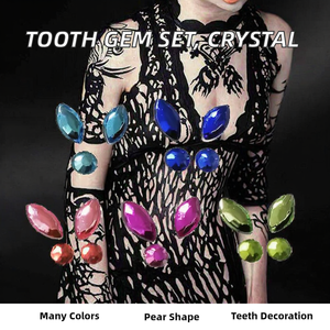 1 Bolsa de Gemas Dentales Brillantes de Diamante de Imitación con Corte de Pera, Tratadas Termicamente, Sin Plomo, Material Dental, Sets de Mariposas, Cristal - Product Image 2
