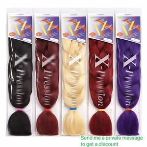 Extensions de cheveux synthétiques tressés Jumbo Yaki TZ pré-étirés de 48 pouces, 2 paquets de 180g - Product Image 1