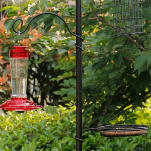 Support de mangeoire à oiseaux en métal TJ-021, 1,9 m, à fixer au sol, durable, pour extérieur, jardin, mangeoire, abreuvoir, support de suspension - Product Image 1