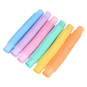 Macaron Colorful DIY Fidget Sensory Tools Plastic Pipe Pop Tubes Toy