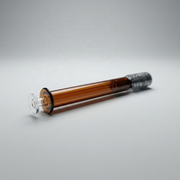 Seringue en verre borosilicate vide de 1 ml et 3 ml avec raccord Luer Lock, en forme de baril en verre ambré