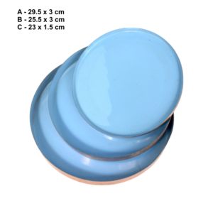 ชุดถาดโลหะสำหรับตกแต่งโต๊ะชุดถาดเสิร์ฟโลหะเคลือบเคลือบทองแดง - Product Image 6