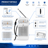 Radio de poche portable AM FM 2 bandes RAISENG R-50RG, logo OEM personnalisé, fonctionne sur piles, récepteur haute sensibilité