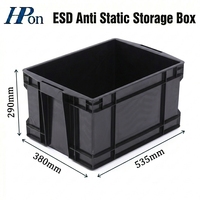 535*380*290MM Leichtgewichtige ESD-Umlaufbox Antistatische ESD-Leiterplatten-Aufbewahrungsbox Leitfähiger Kunststoffbehälter
