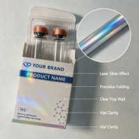 Benutzerdefiniertes Logo 10ml Glasfläschchen Doppelpack Weiße Kartonbox Kunststoffeinsatz Kosmetikverpackung Vinyl-Etiketten