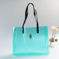 Vente en gros de sac fourre-tout de plage en PVC Tyvek plastique transparent gelée de luxe tendance sac de shopping avec logo personnalisé