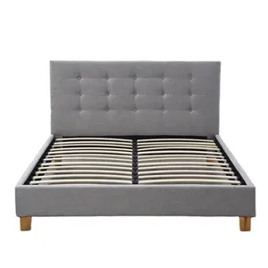 China Factory Good Quality Fabric Bedroom King Queen Double Bed Frame