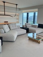 Canapé d'angle en forme de L SENGU en bois avec revêtement en chanvre et rembourrage en éponge, design minimaliste italien, traitement sans repassage, pour salon