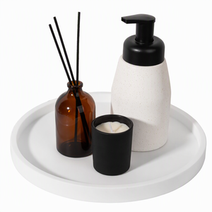 Plateau Organisateur Rond en Silicone Moderne Antidérapant et Étanche pour Distributeur de Savon de Salle de Bain, Bougies Parfumées et Récipients – Vente en Gros OEM - Product Image 2