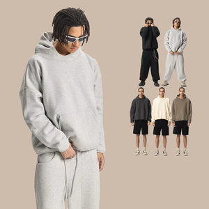 Sweat à capuche épais à double couche en molleton style baggy <span class=keywords><strong>rap</strong></span> hip-hop, 400 g/m², logo personnalisé, streetwear, sweats à capuche pour hommes, haute qualité - Product Image 4