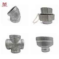 Kopling Pengurang Besi Lunak Galvanis Celup Panas Berulir BSP NPT Fitting Pipa 1.6MPa Dapat Disesuaikan untuk Air Gas Api