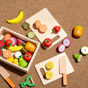 <strong>Wood</strong> Cutting Fruit Vegetables <strong>Food</strong> <strong>Toys</strong> Building Blocks Wooden Pretend Play Simulation Kitchen <strong>Toys</strong> - Product Image 1