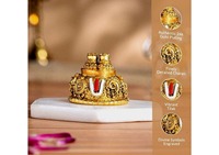 Balaji Charan Shanku Chakra Namam plaqué or, design minimaliste de 2 pouces, décoration de temple à domicile, cadeau de mariage ou d'anniversaire, haute qualité