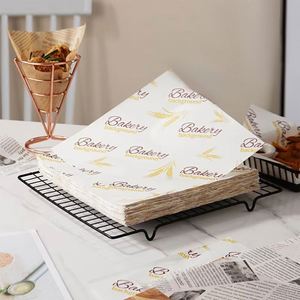 Custom Precut 16*16CM Non-Stick Silicone Oil Sheet Disposable Parchment Baking <b>Paper</b> for Bread for Food Use - Product Image 2