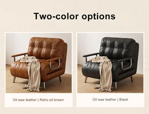 Canapé-<span class=keywords><strong>lit</strong></span> en cuir pliable - Conception à double usage pour la maison, l'hôtel et les petits appartements |   Meubles convertibles gain de place - Product Image 5