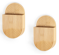 Pot Tanaman Dinding Bambu Desain Baru yang Elegan, Vas Bambu Gantung Dinding Gaya Boho untuk Dekorasi Rumah Dalam Ruangan