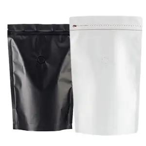 Bopbpp — sac à café en Aluminium argent et Aluminium personnalisé, avec fermeture éclair, mat, noir