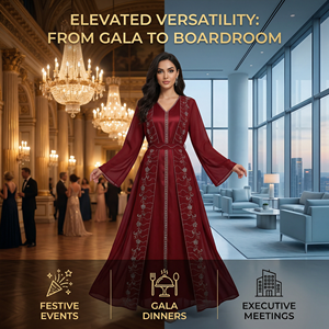 Abaya ouverte deux pièces pour femmes, en mousseline de soie, avec robe intérieure soyeuse, strass thermocollés, OEM - Product Image 5