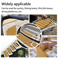 Tapis de sol pour bateau KT GuoMei Sea Deck, rainures droites, en EVA brossé, auto-adhésifs, antidérapants, imitation teck, moquette marine